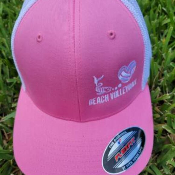 FlexFit Accessories - Pink "I love Beach Volleyball" Hat